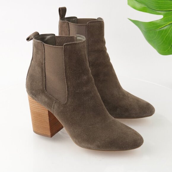 Steve Madden Womens Ravyn Boot Size 9 Taupe Suede Chelsea Block Heel Bootie - Picture 10 of 12